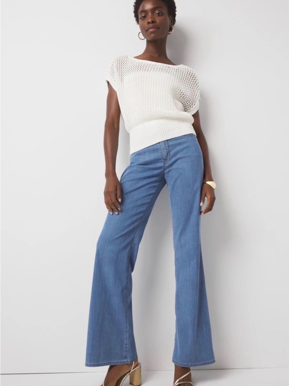 White House Black Market open-knit top PTP 25’ L 25.5’